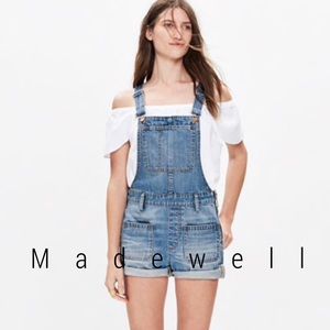 Madewell Adirondack short overalls in isley wash